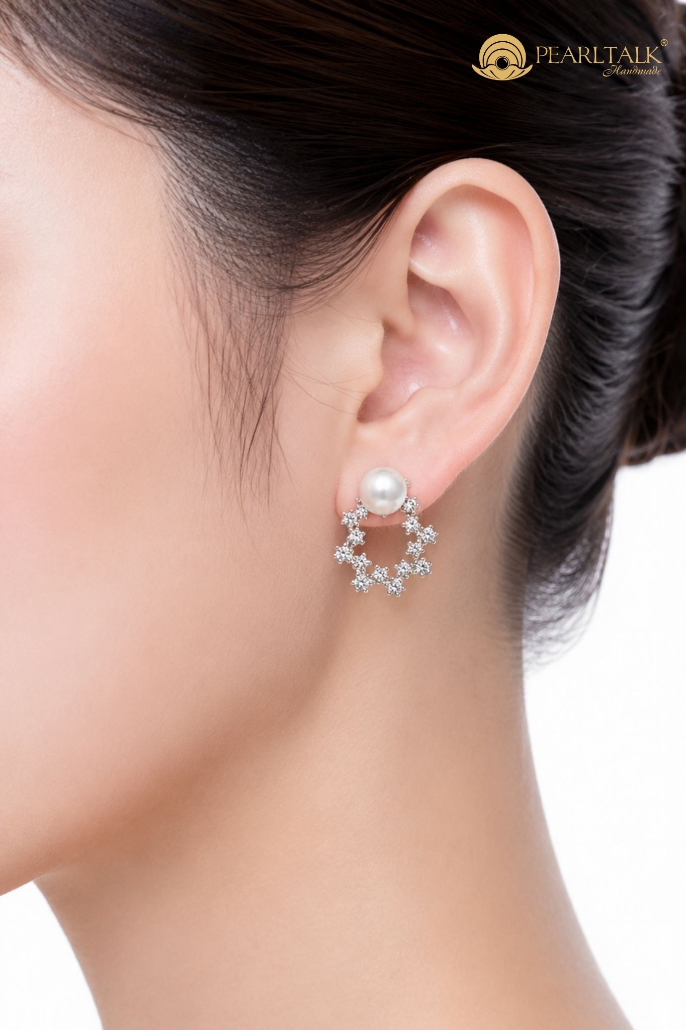 BÔNG TAI NGỌC TRAI TRẮNG 6.5 MM